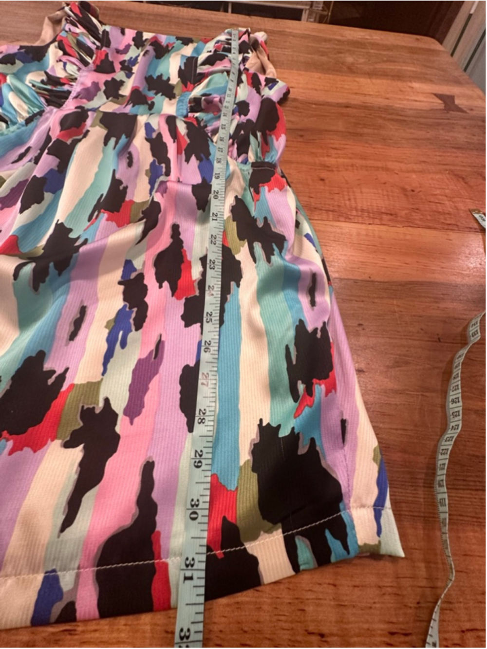 Karlie Ruffle Open Back Abstract Print Mini Dress with Pockets - Size M - Picture 13 of 14